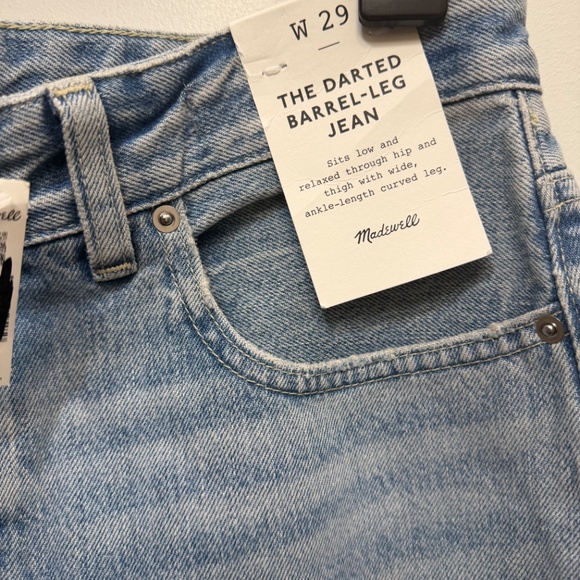 Madewell, The Darted Barrel-Leg Jean, MSRP $148, NWT CURRENT - Picture 8 of 15
